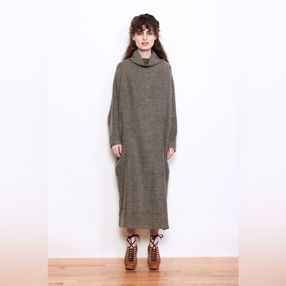 Black Crane tube dress sage wool M - Picture 1 of 5